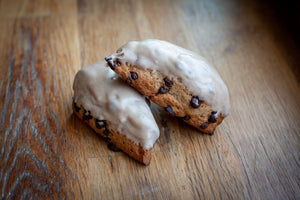 Chocolate Chip Cinnamon Scone with Brown Butter Glaze